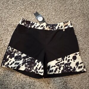Crazy Train Animal Cow Print Western Boutique Shorts NWT Rodeo Women's Size XXL